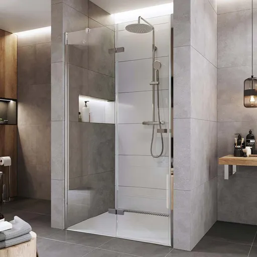 Mereo Sprchové dvere, Novea, pántové, 120x200 cm, chróm ALU, sklo Číre, ľavé prevedenie CK10411ZL