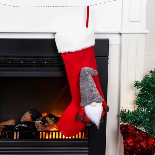 Haushalt international Vánoční punčocha Zimní skřítek, červená