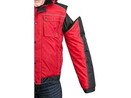 Bunda CXS IRVINE, zimná, pánska, červeno-čierna, veľ. 4XL