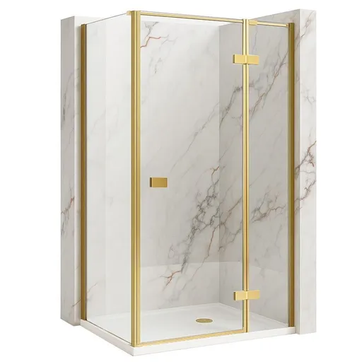 REA/S - Sprchovací kút Atlas 100x100 Brush Gold vpravo KPL-K4575
