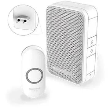 Honeywell DC311NP2 bezdrôtový zvonček Series 3, 4 melódie, základňa do zásuvky biela, dizajn. tlačid