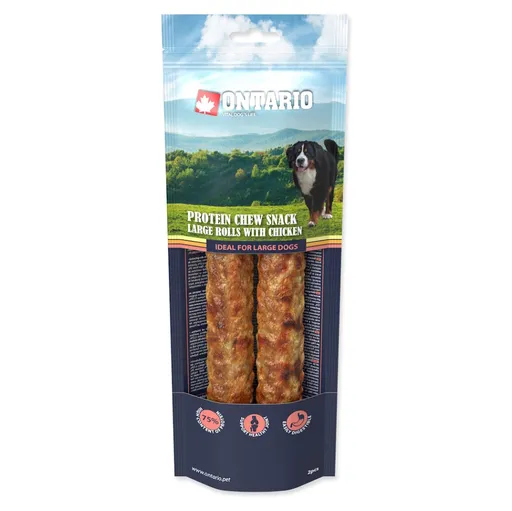 ONTARIO Žuvacia rolka veľká Proteín kura 25,4 cm 2 kusy