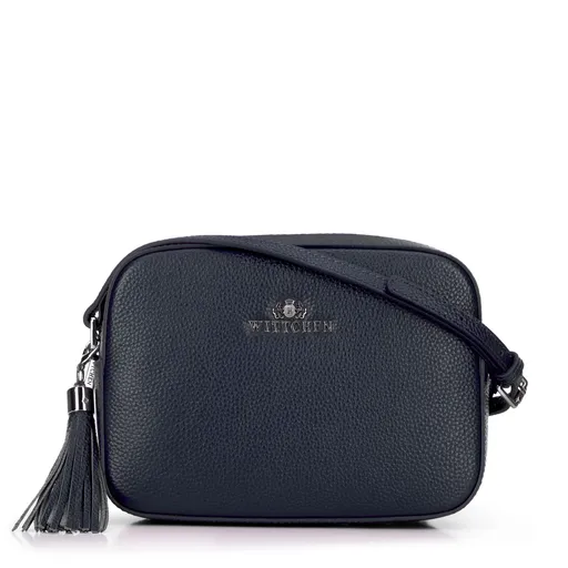 Dámska kožená listová kabelka boxová s brmbolcom granátová 29-4E-014-7