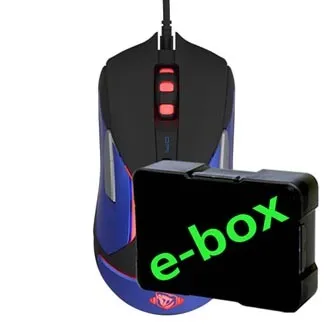 E-blue Myš Auroza Gaming V2 EMS668BKAA-IU, 5000DPI, optická, 6tl., drátová USB, černá, herní, e-box