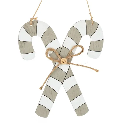 ArtFir Vianočná dekorácia LÍZATKO 260A | sivá/biela 16 x 0,5 x 18 cm