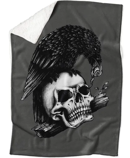 Deka Crow and skull (Podšitie baránkom: ÁNO)