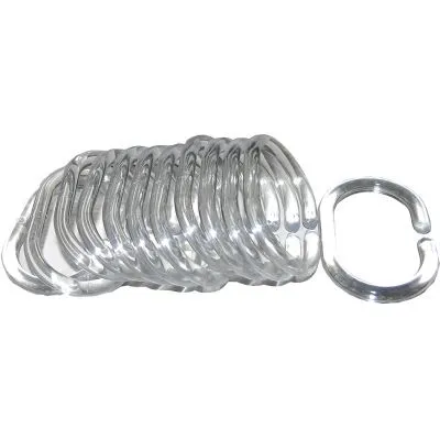 BISK - Krúžky na kúpeľňový záves 12ks priesvitné