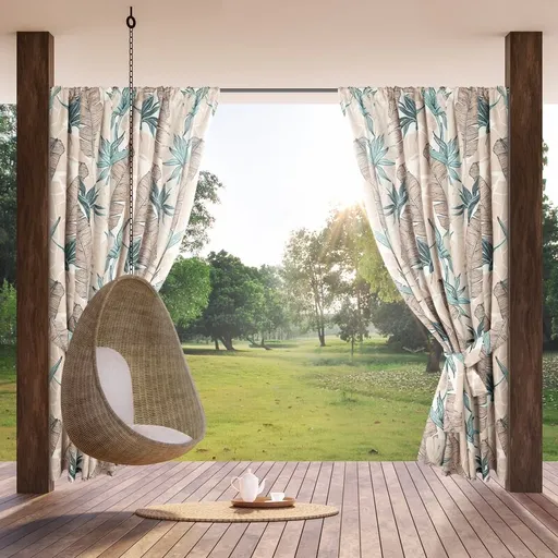 ArtFir Záves na terasu GARDEN 8 P | béžová/zelená 155 x 200 cm