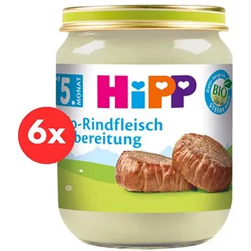 HiPP BIO Hovädzie mäso – 6× 125 g (4062300266384)