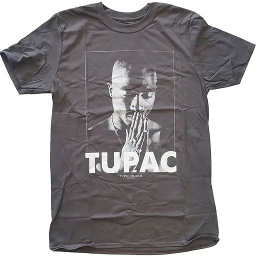 2Pac tričko Praying Šedá XL