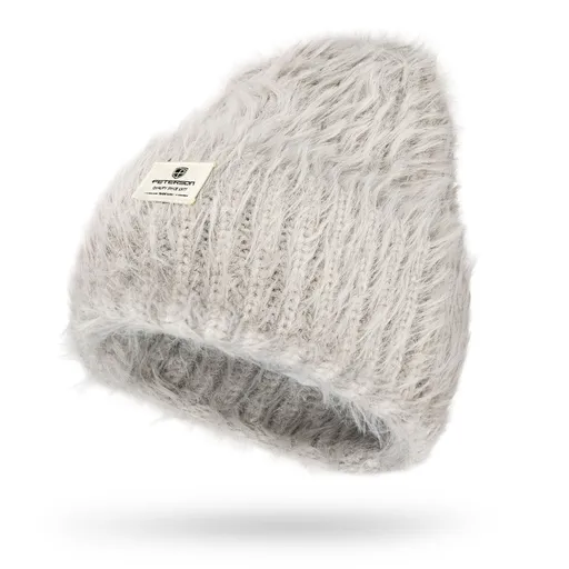 Sivá zimná dámska čiapka Beanie z mäkkého nylonu