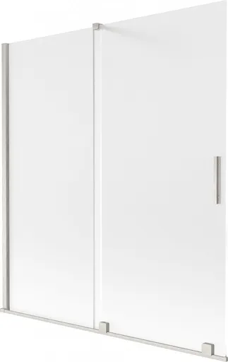 MEXEN/S - Velár dvojkrídlová posuvná vaňová zástena 150 x 150, dekor, nikel kartáčovaný 896-150-000-31-97