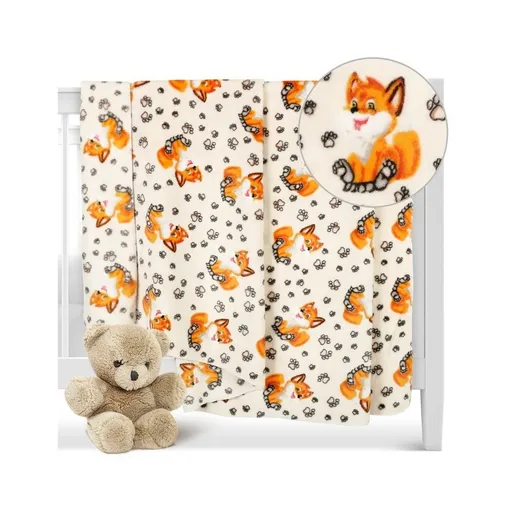 Bellatex Detská prikrývka Ella Lištička oranžová,biela, 100 x 150 cm