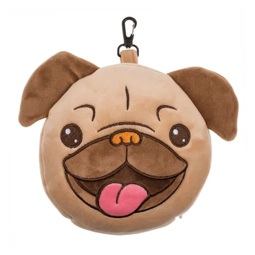 OOTB Cestovný plyšový vankúšik s maskou na oči mopsík