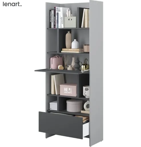 Dig-net nábytok Regál Lenart BED CONCEPT BC-22 | sivá / grafit