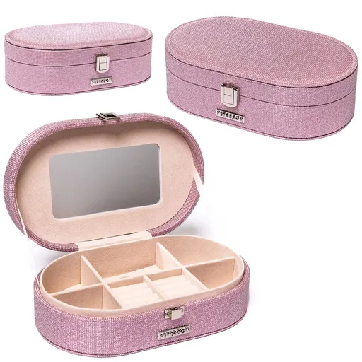Ružová šperkovnica so zrkadlom - Peterson