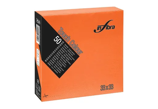 Obrúsky papierové INFIBRA 2vrs. 33x33cm oranžová 50ks