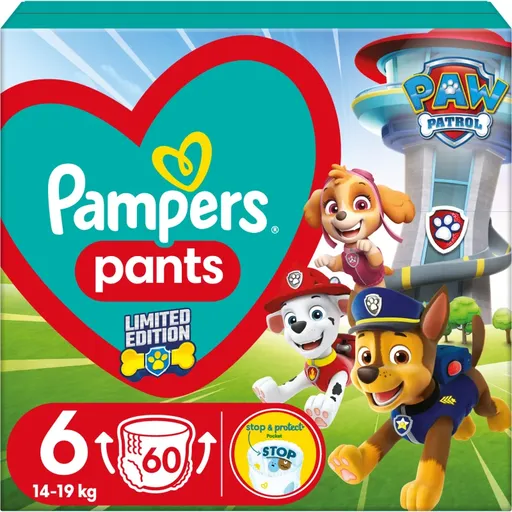 Pampers Pants Paw Patrol Size 6 jednorazové plienkové nohavičky 13-19 kg 60 ks