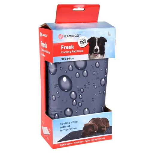 FLAMINGO Chladiaca podložka sivá vzor kvapky L 90 x 50 cm 1 ks