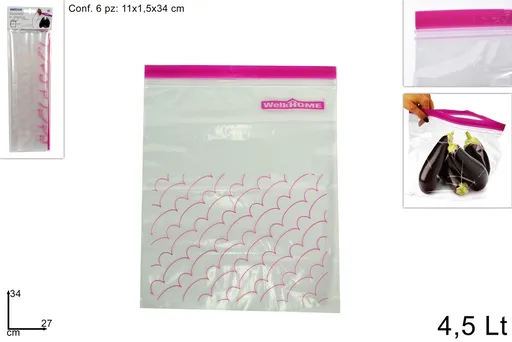 MAKRO - Sáčik uzatvárateľný 6ks 27x34cm 4,5l