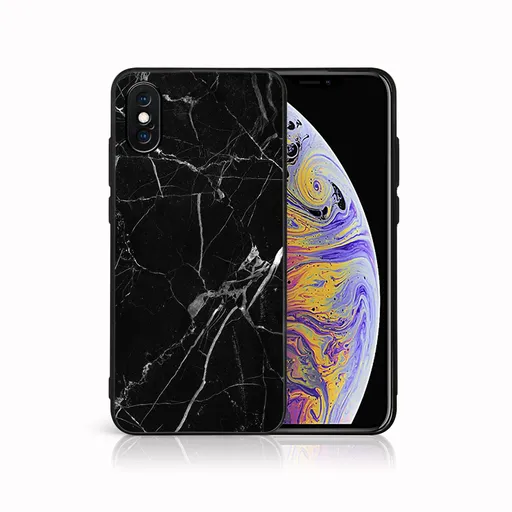 MY ART Ochranný kryt pre Apple iPhone X / XS BLACK MARBLE (142)