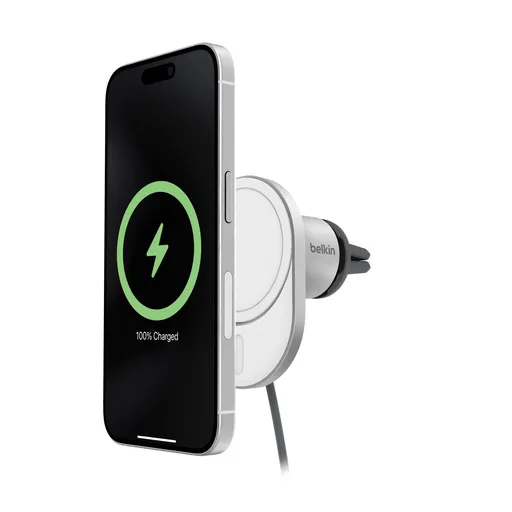 Belkin BOOST CHARGE ™ Qi2 Magnetický držiak s nabíjaním do auta, 15W, bez adaptéra, šedý