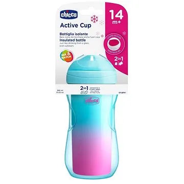 Chicco hrnček Active termo s tvrdým náustkom 200 ml, fialový, srdiečka 14 mes.+ (06981.100V)