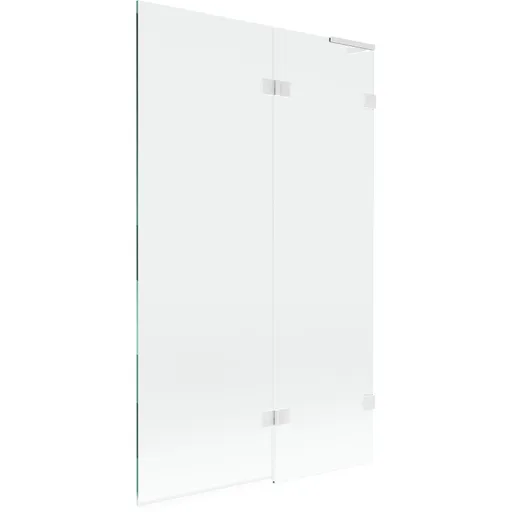 MEXEN/S - Lunar L vaňová zástena 2-krídlová pravá 110 x 150, transparent, biela 897L-110-100-20-00-P