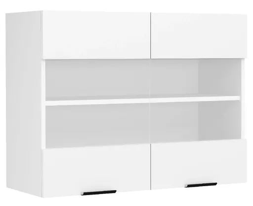 VCM Nástěnná skříňka ze skla 80 cm "Fasola", bílá