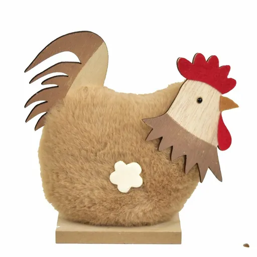 Veľkonočná dekorácia Plyšová sliepočka, 15 x 14 x 3 cm