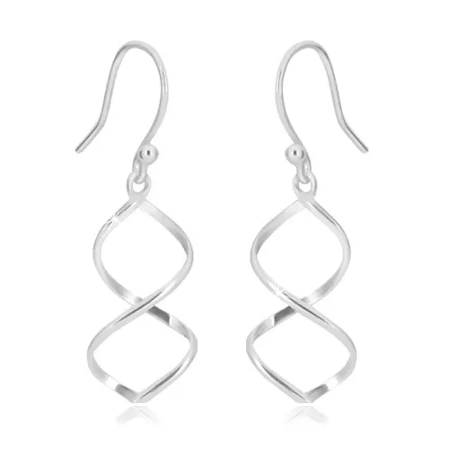 Náušnice zo striebra 925 - dve vzájomne prepletené línie na afroháčiku