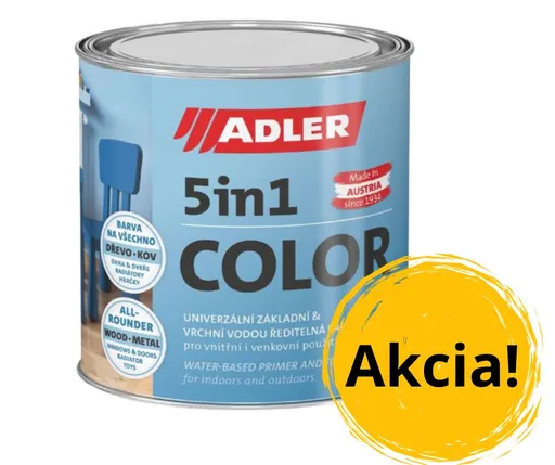 ADLER 5in1-COLOR - Univerzálna vodou riediteľná farba na rôzne povrchy biela 2,5 L