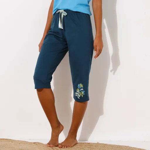 3/4 pyžamové nohavice s potlačou okvetných lístkov