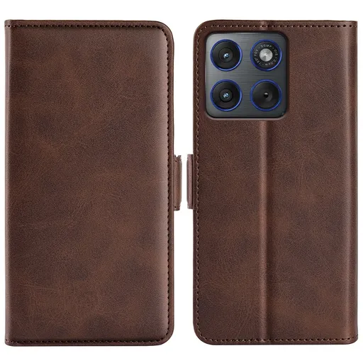 SIDE Peňaženkové puzdro pre Motorola Edge 70 tmavohnedé