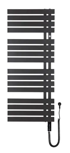 Instalprojekt - Kúpeľňový elektrický radiátor - sušiak POP STAR ELECTRO - Farba radiátora - Čierna matná, Rozmer radiátora - 500 × 1295 mm, výkon 600 W RADPOPEL501231