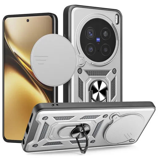 RING CAMERA Kryt s držiakom pre Vivo X200 Pro 5G strieborný