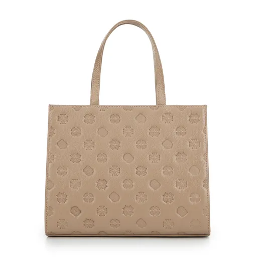 Kožená crossbody kabelka s razením biela 99-4E-303-9