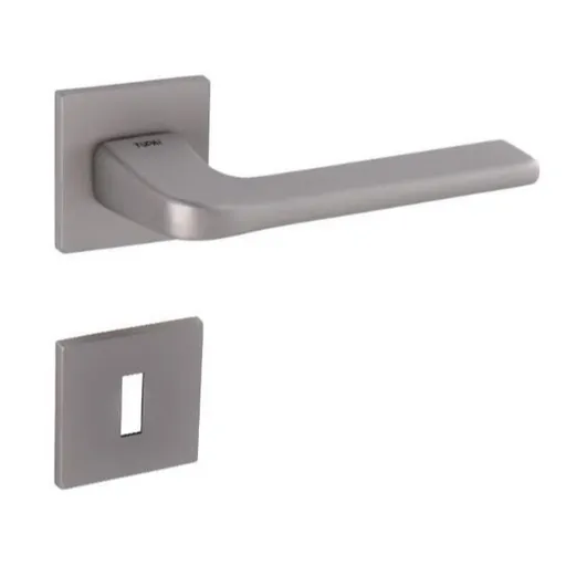 Kľučka Naturel DARA, nikel perla, rozeta na dozický kľúč, DARAHRNP