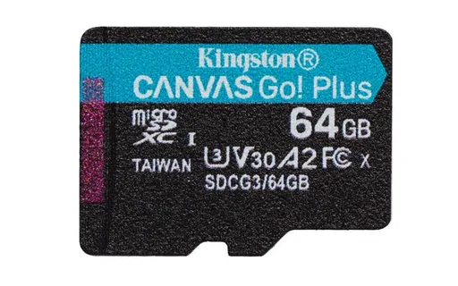 KINGSTON 64GB microSDXC Canvas Go Plus Gen4 200MB/s A2 U3 V30 Card bez adaptéra