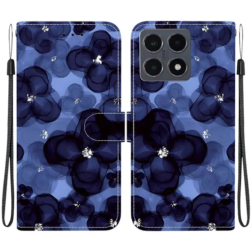 ART Peňaženkový obal pre Xiaomi 15T INK BLUE FLOWER