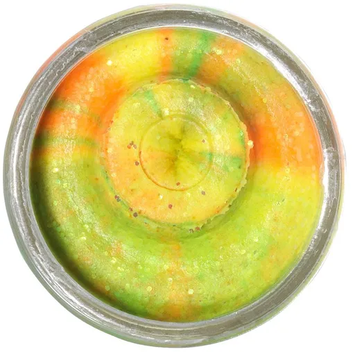 Berkley cesto na pstruhy natural glitter troutbait cesnak - trblietavá dúhová