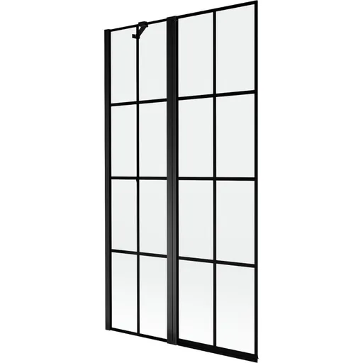 MEXEN - MIST vaňová zástena 100x150 cm 6mm f+s, čierna, dekor, ľavá 8A9-100-011-70-77-L