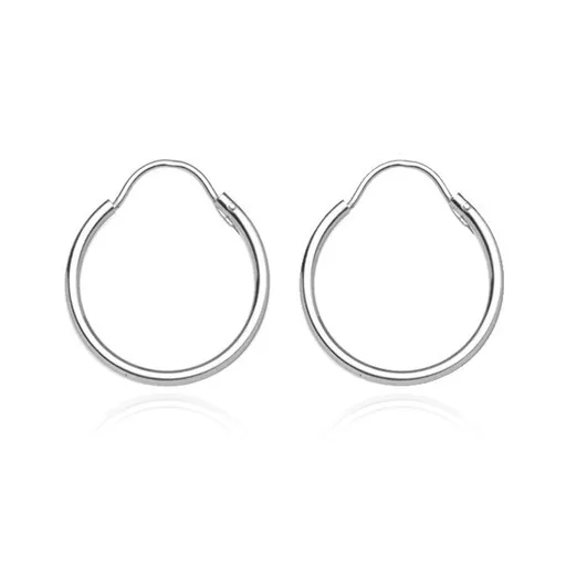 Strieborné okrúhle náušnice 925 - jednoduchý, hladký dizajn, 16 mm