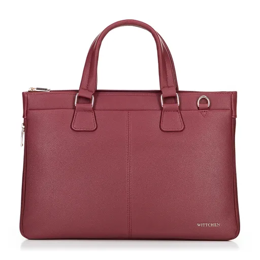 kabelka na notebook 14,5” z imitácie kože, bordová 100-3P-904-3