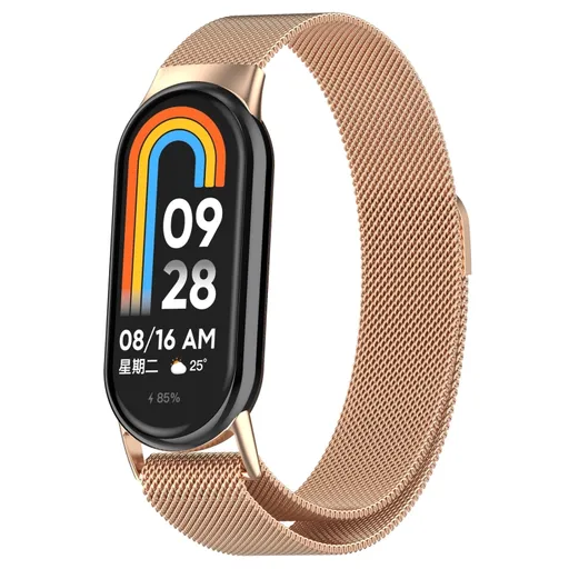 MILANESE Kovový remienok pre Xiaomi Smart Band 10 / 9 / 8 ružový zlatý