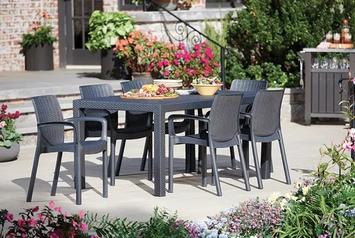 Elvisia Záhradný set LAYLA 6 + 1 | grafit