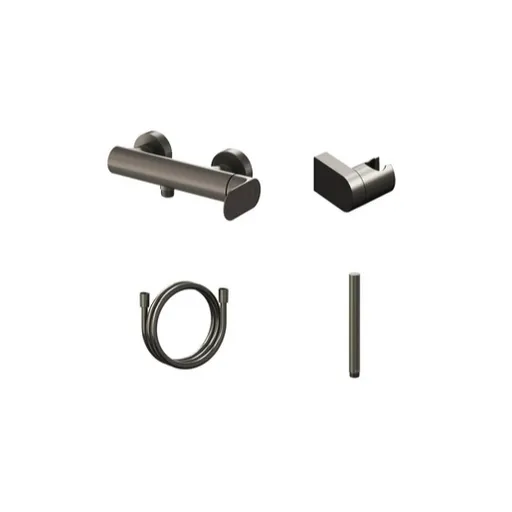 Sprchová batéria Ravak Eleganta so sprchovacím setom 150 mm grafit kartáčovaný X07S141