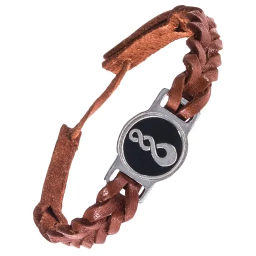 Pletený kožený remienok na ruku - karamelovo hnedý, Pikorua