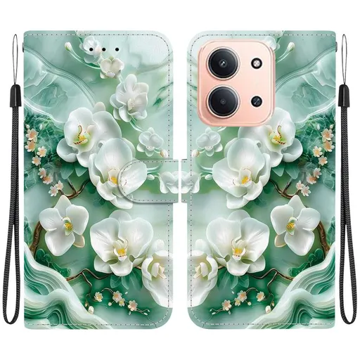ART Peňaženkový kryt pre Xiaomi Redmi 15C / Redmi 15C 5G JADE FLOWERS