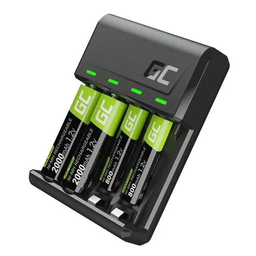 Green Cell GC VitalCharger set a dobíjacie batérie NiMH 2x AA 2000mAh 2x AAA 800mAh